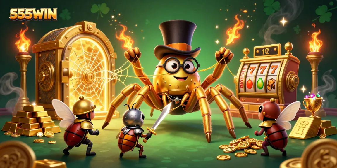 Engage with 555WIN's vibrant slot adventure featuring dynamic characters and lavish casino elements.