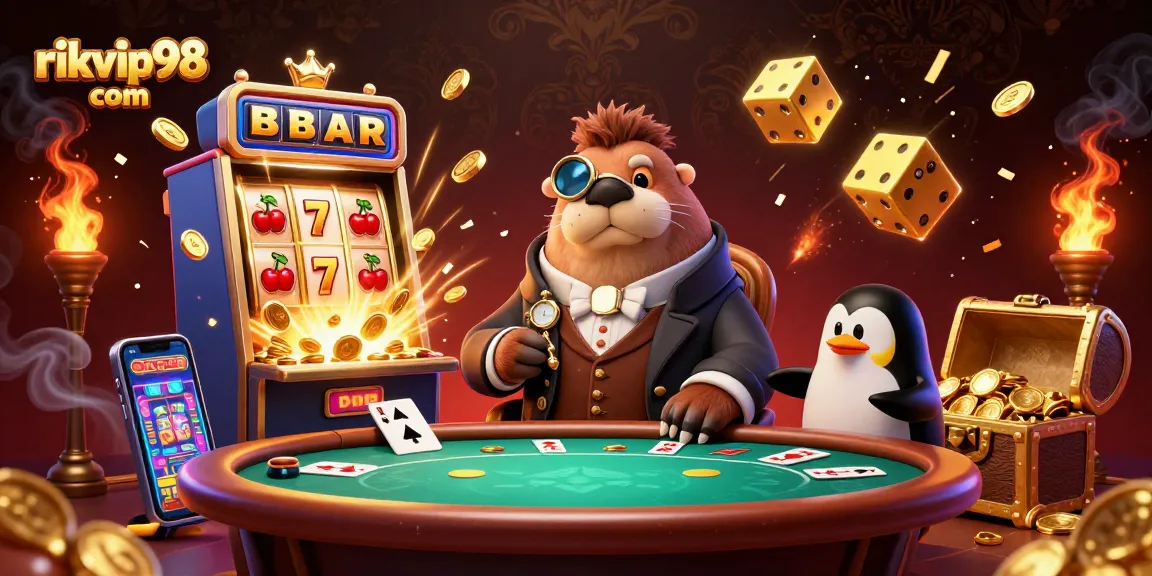 Experience thrilling underwater gambling at rikvip98 com with unique characters and vibrant casino elements.