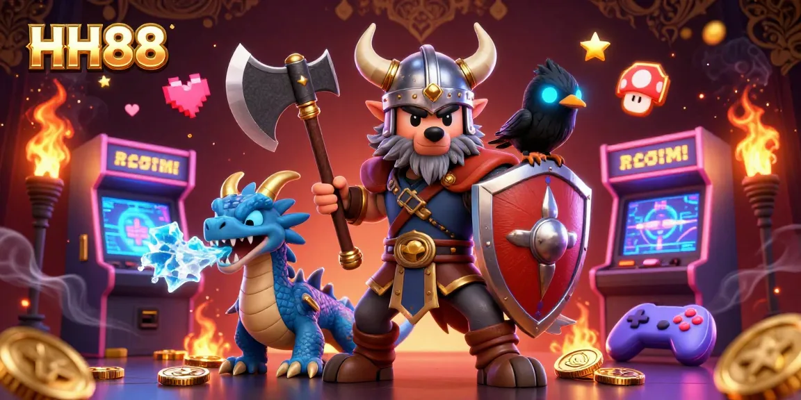 Engage with the thrilling gaming experience at HH88 featuring dynamic casino elements and characters.