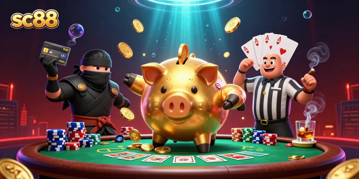 Engage with sc88's exciting casino action, featuring vibrant 3D characters and gambling elements.