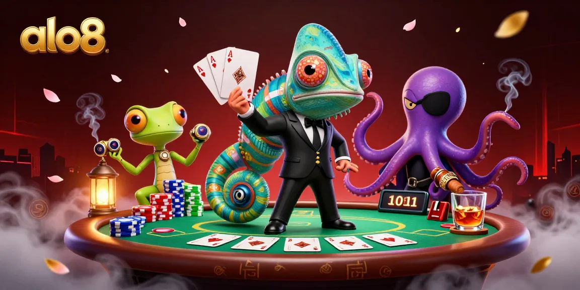 Engage in thrilling gameplay at alo8 with colorful characters and vibrant poker elements.