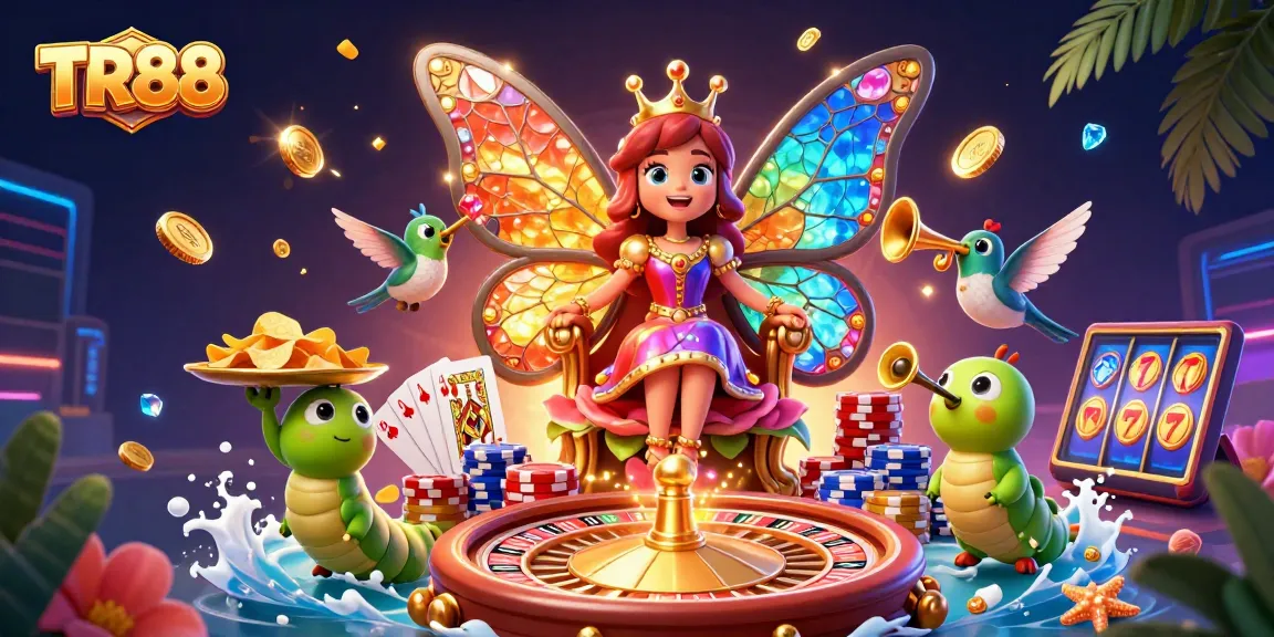 Engage with TR88's vibrant casino world featuring dynamic characters and game elements.