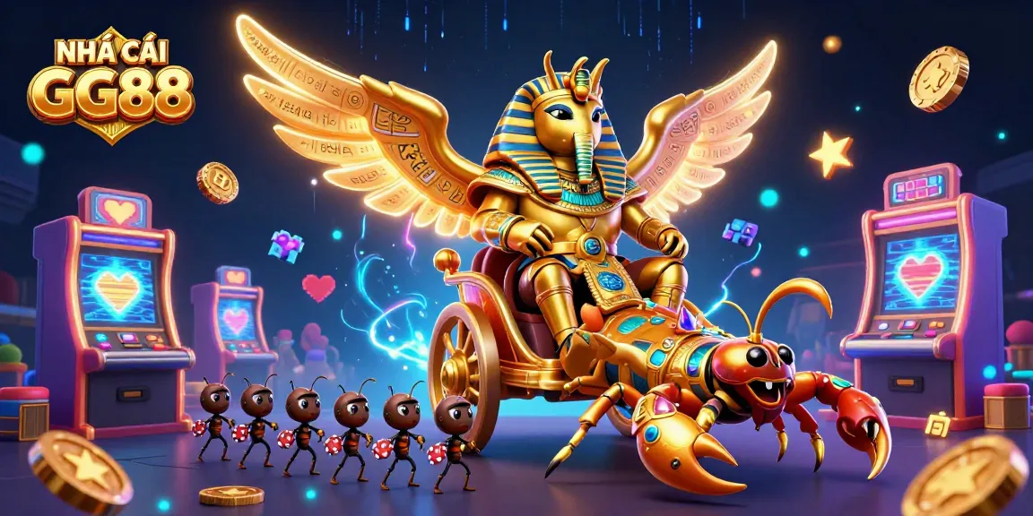 Experience the excitement at NHÀ CÁI GG88 with this vibrant casino-themed illustration.