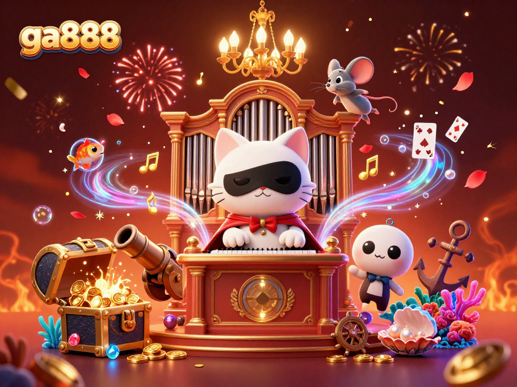 Experience the allure of ga888 casino with vibrant 3D characters and exploding treasure details.