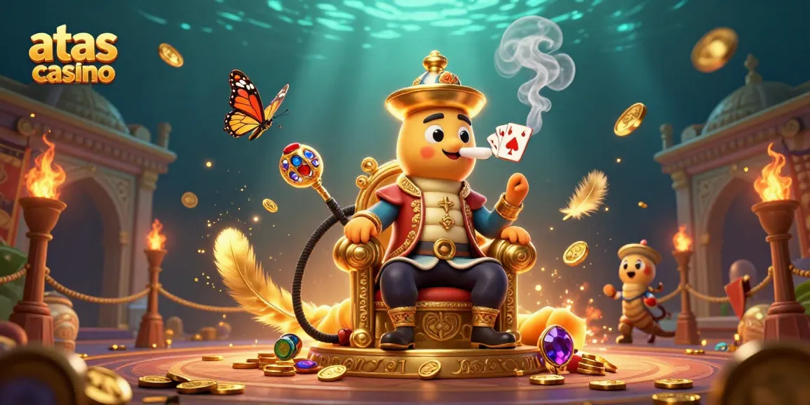 Experience excitement at atas casino with lively games and vibrant colors in an immersive illustration.