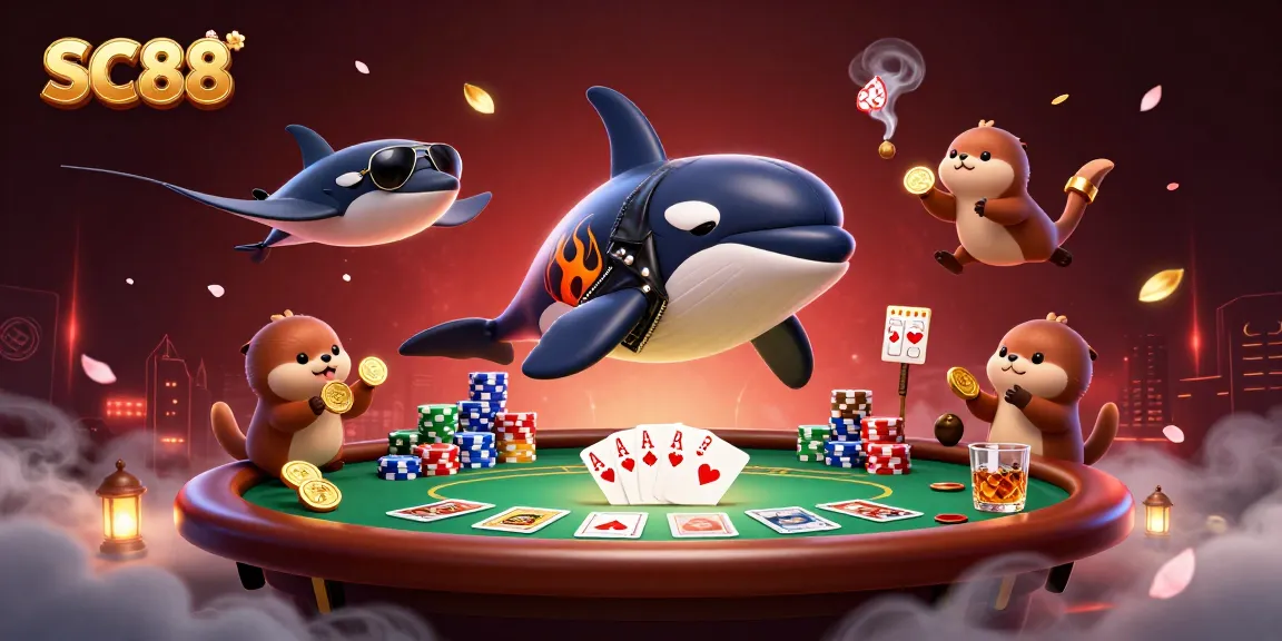 SC88 features a lively 3D scene with animated characters engaged in a thrilling poker game.