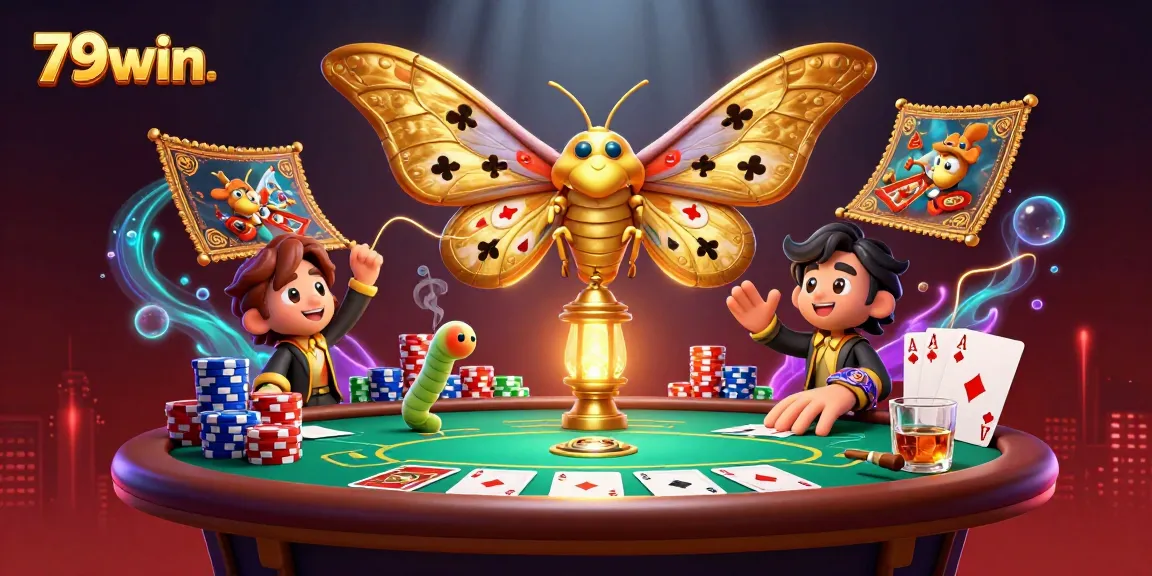 Experience the thrill of 79win with an exciting casino-themed digital illustration featuring vibrant gaming elements.