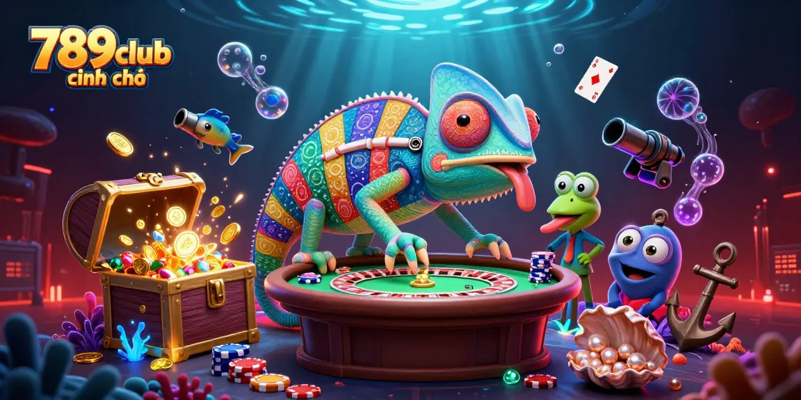 Play and win at 789club chính chủ with an immersive underwater casino illustration featuring various gaming elements.
