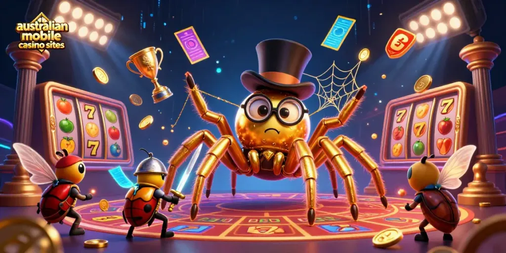 Experience thrilling action in australian mobile casino sites with golden treasures and vibrant gaming energy.