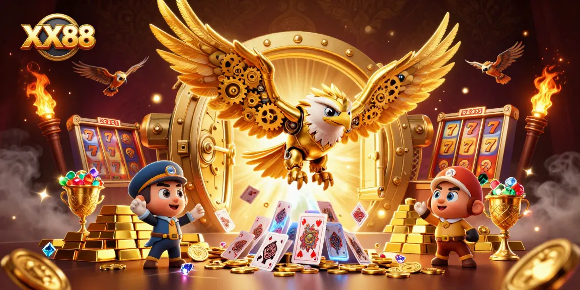 Experience thrilling gameplay at XX88 with dazzling treasures and vibrant slot elements.
