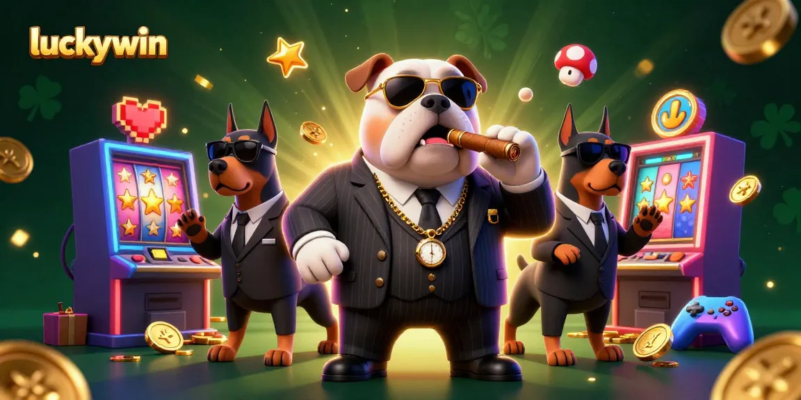 Win exciting rewards at luckywin with dynamic 3D casino scene filled with slot games and lively characters.