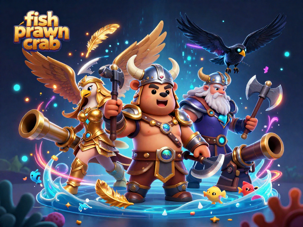 Engage in the fish game action with vibrant characters and underwater elements in a stunning 3D casino scene.
