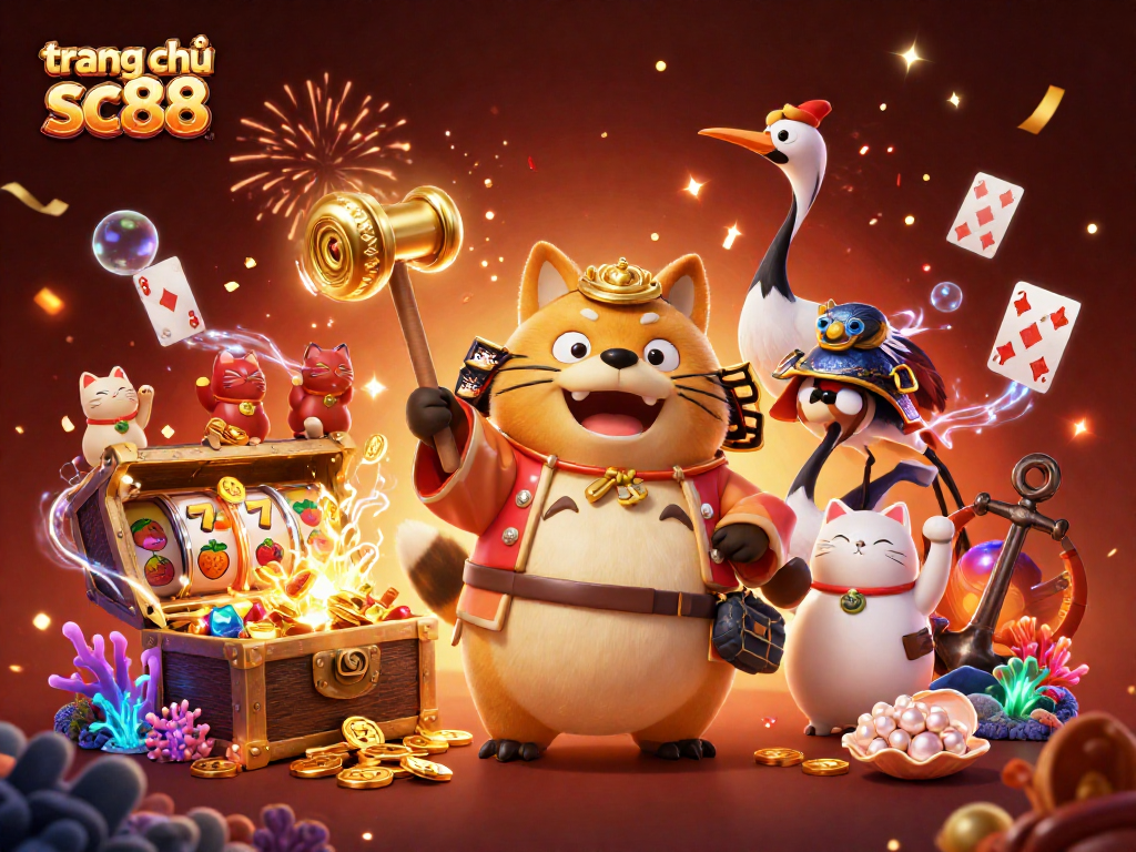 Engage with the vibrant world of trang chủ sc88, showcasing cheerful tanuki and festive elements.