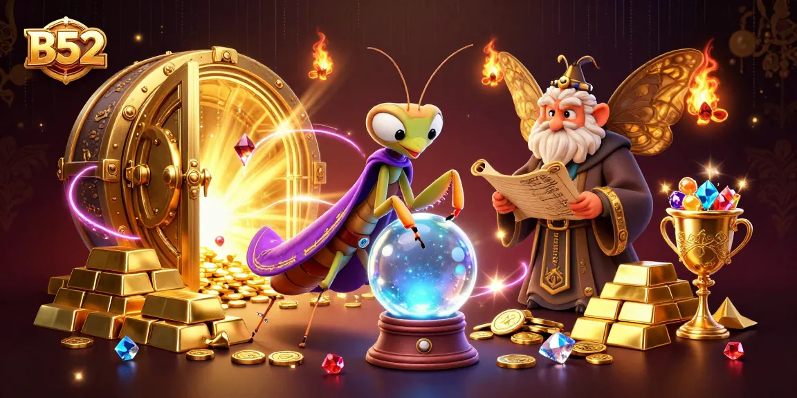 Win big at B52 Casino with a mystic fortune teller and rich treasures surrounding them