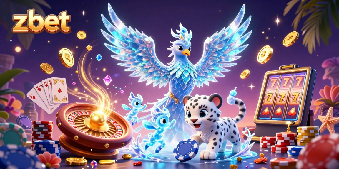Experience thrilling games and vibrant visuals at zbet with illustrated characters and casino elements.