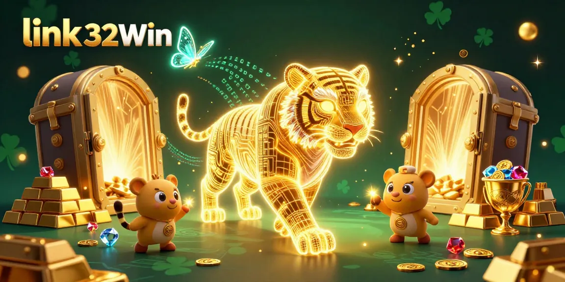 Experience thrilling wins at link 32Win through vibrant casino adventures in this illustrated scene.