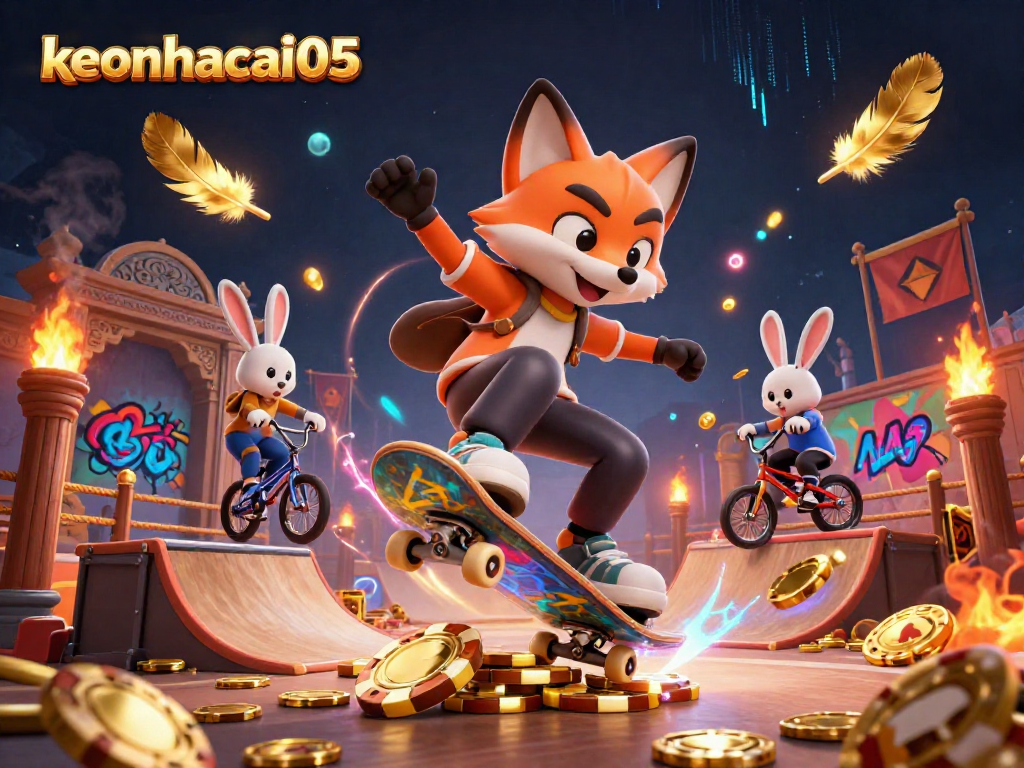 Experience thrilling casino adventures with keonhacai05 through dynamic gaming action featuring animated characters.
