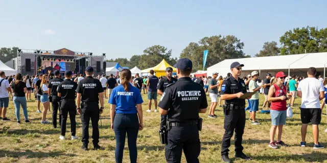 Event Security professionals ensuring safety at a local community festival