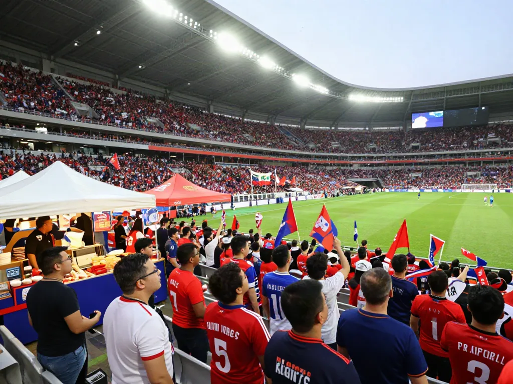 Thapcamtv fans enjoying a live football match atmosphere with team spirit and excitement.