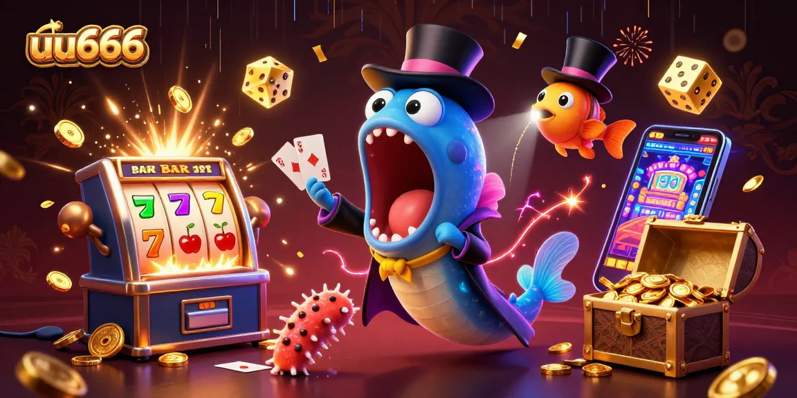 uu666 - Catch exciting wins with the magical casino scene featuring colorful jackpots and special gaming characters.