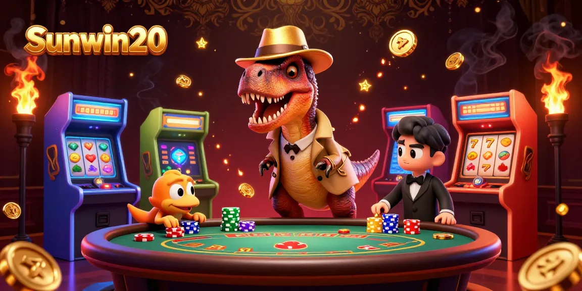Experience dynamic gameplay at Sunwin20 with a velociraptor card counter at the casino!