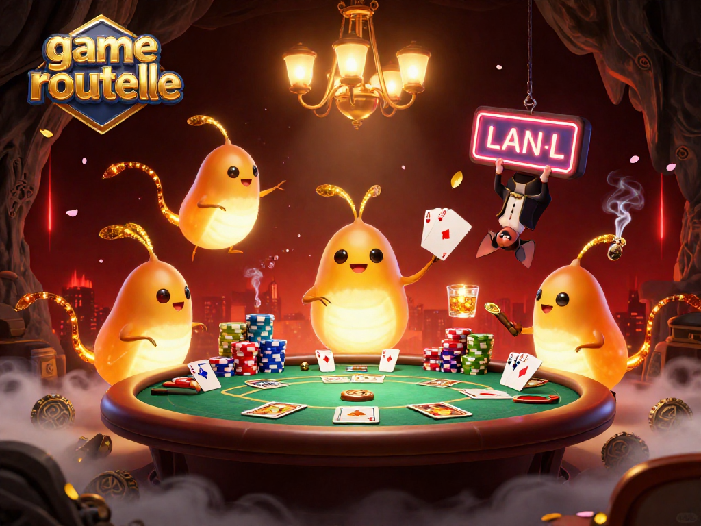 Experience the thrill of game roulette in this vibrant 3D casino illustration with glowworms.