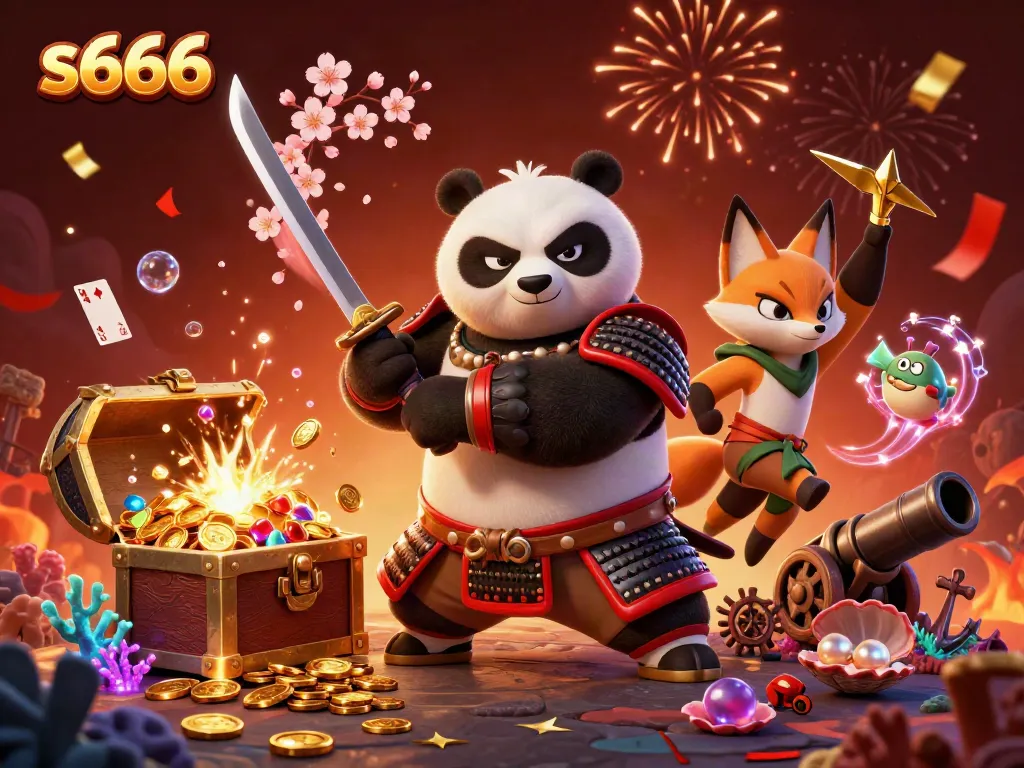 Experience thrilling gameplay at s666 with samurai panda and ninja fox, engaging in casino adventures.