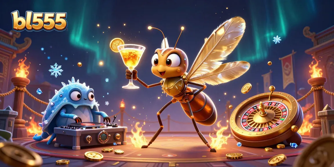 Engage in the bl555 casino adventure with a vibrant 3D scene showcasing a unique golden roulette wheel.