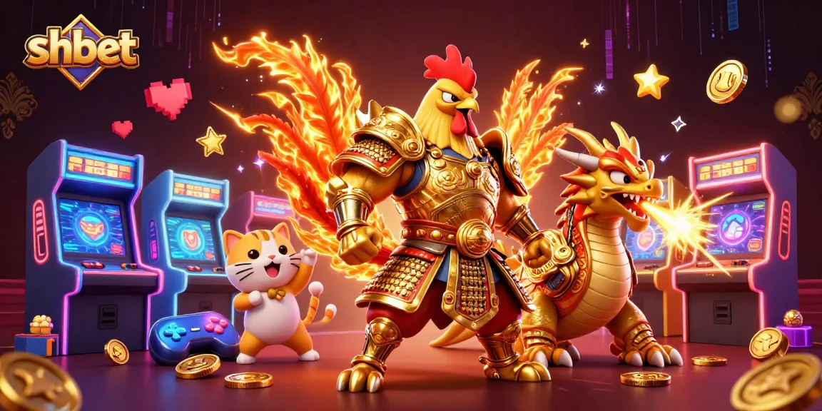 Experience the thrilling adventures at shbet with a brave rooster warrior and a fierce dragon in this vibrant casino scene.