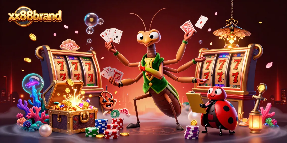 xx88brand invites players to enjoy a thrilling slot gaming experience with vibrant characters and dynamic elements.
