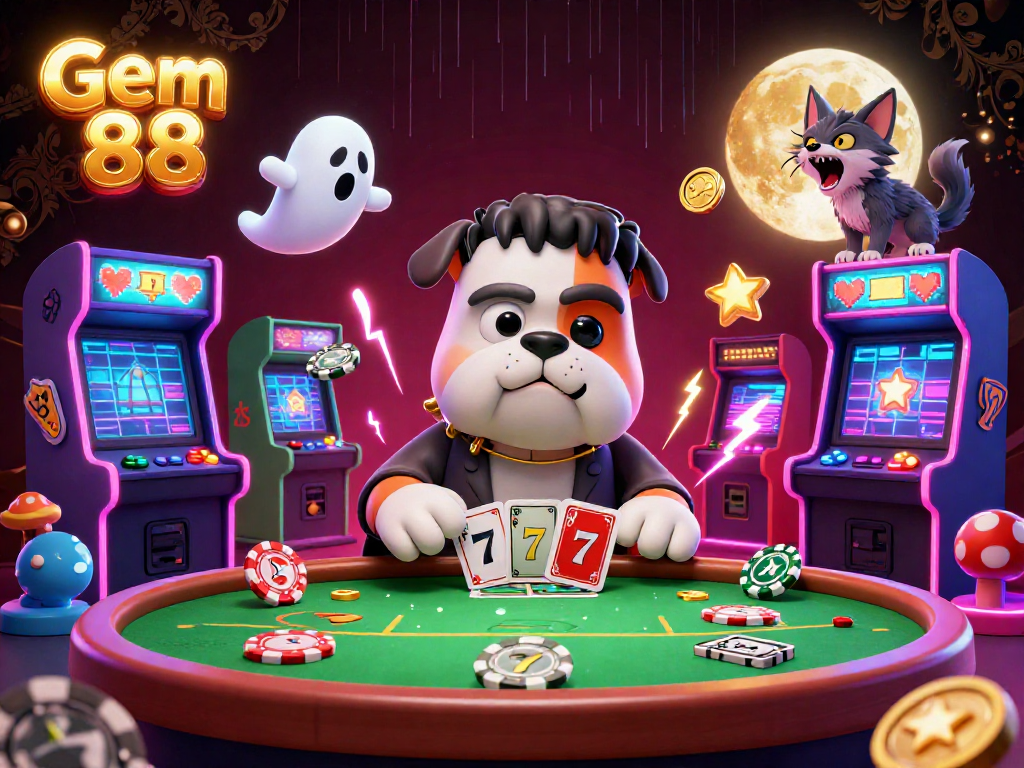 Engage in thrilling gameplay at Gem 88 with poker and slot themes featuring Halloween characters.