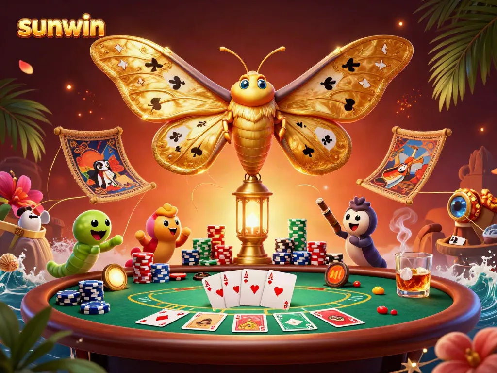 Engage in thrilling poker with sunwin as the vibrant casino scene features rich golden themes and dynamic gameplay elements.