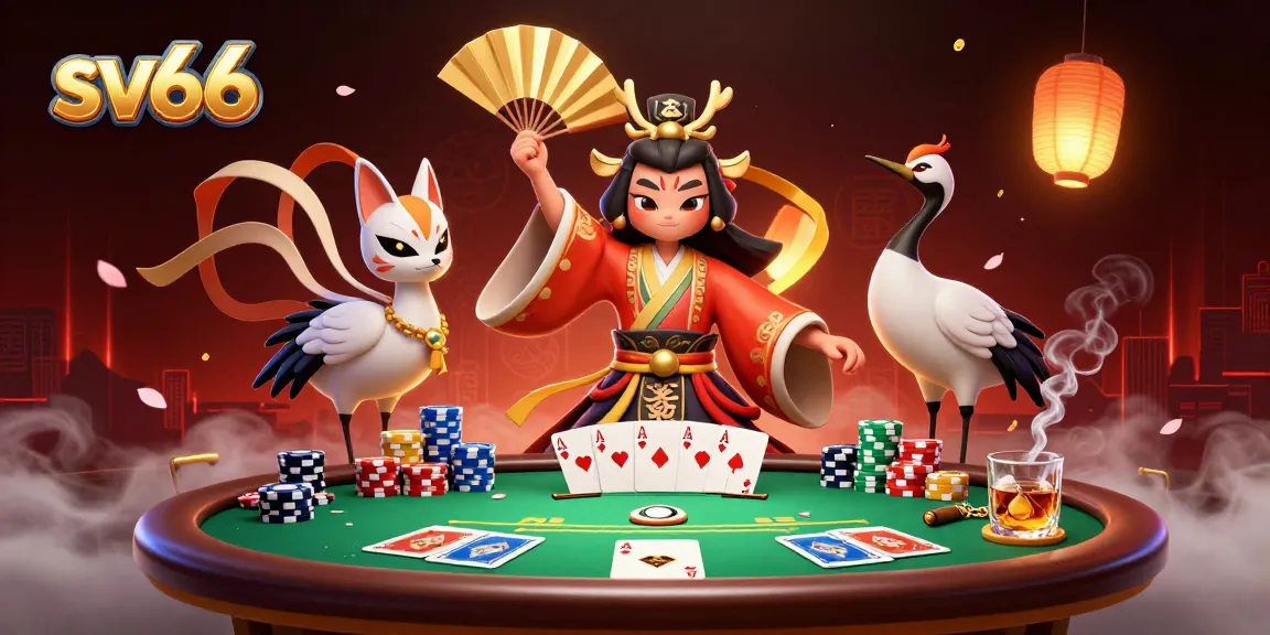 Experience thrilling action at sv66 with vibrant characters and poker elements in a rich casino scene.