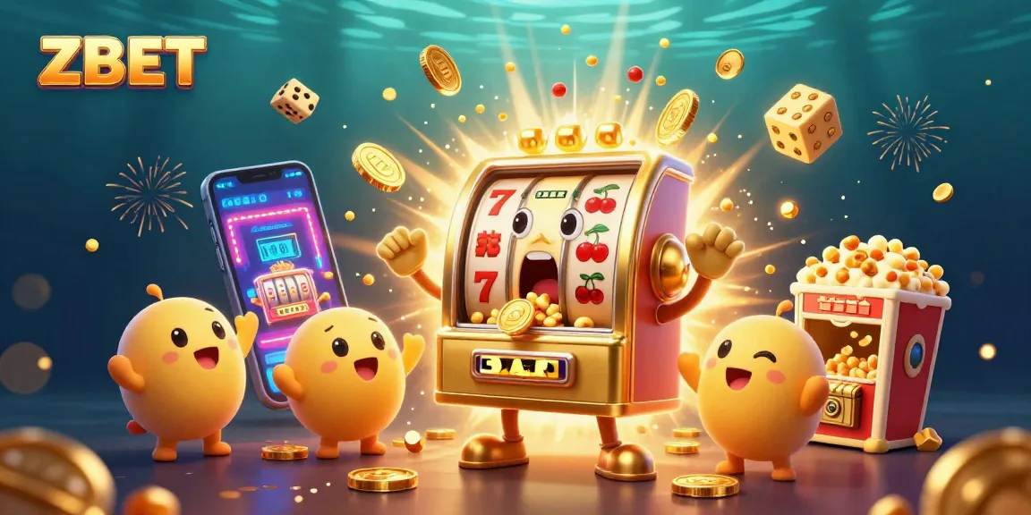 ZBET showcases an energetic jackpot celebration with golden slot machines bursting with coins and symbols