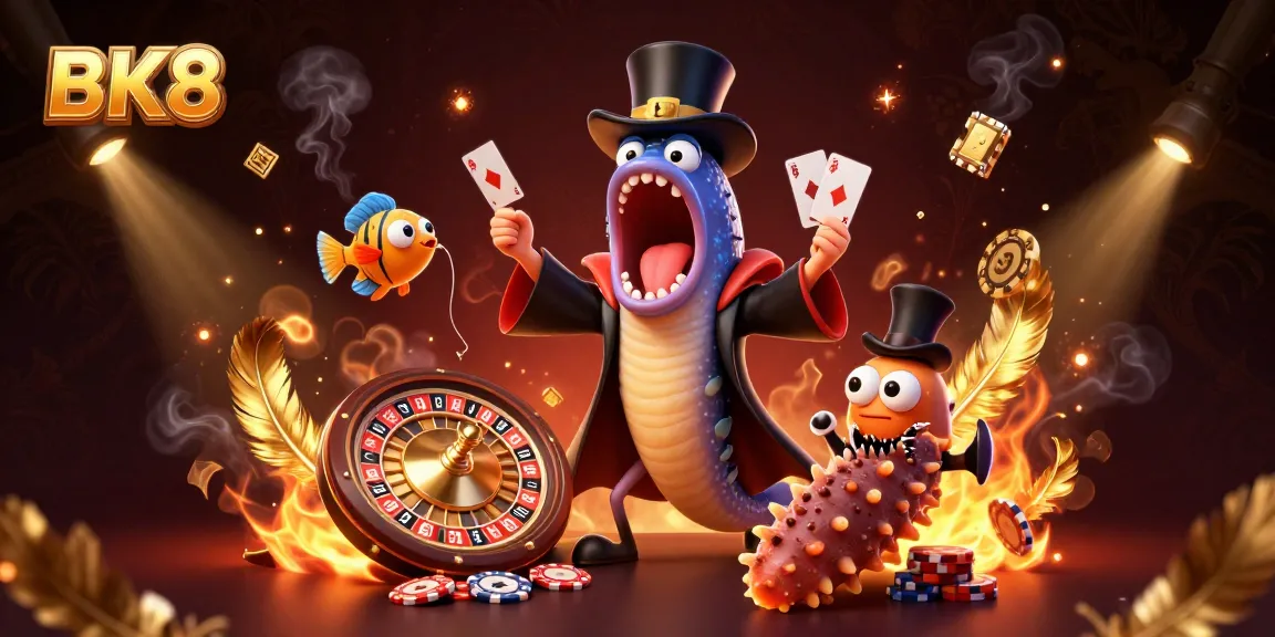 Experience the thrill of BK8 with an engaging casino magic act featuring vibrant oceanic characters.