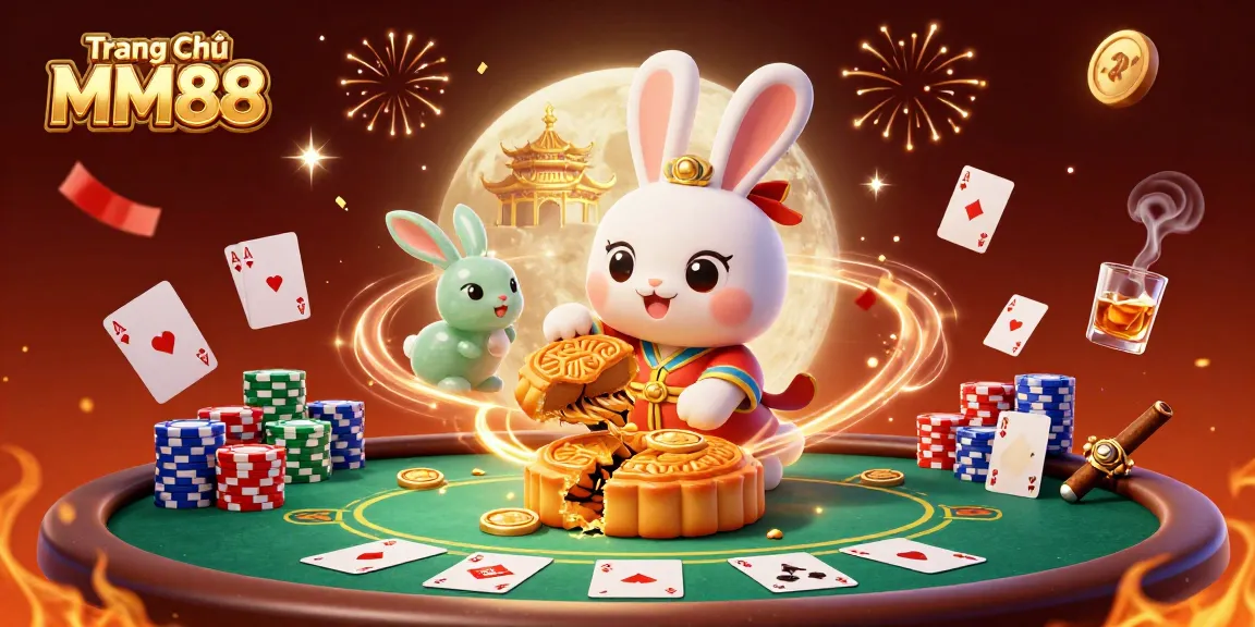 Experience the excitement of Trang Chủ MM88 with a vibrant 3D casino illustration scene.