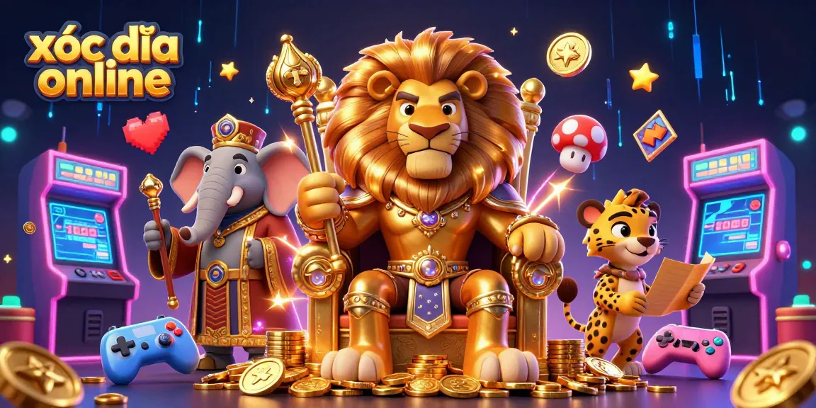 Play xóc đĩa online with exciting characters in a vibrant casino setting, ready for action.