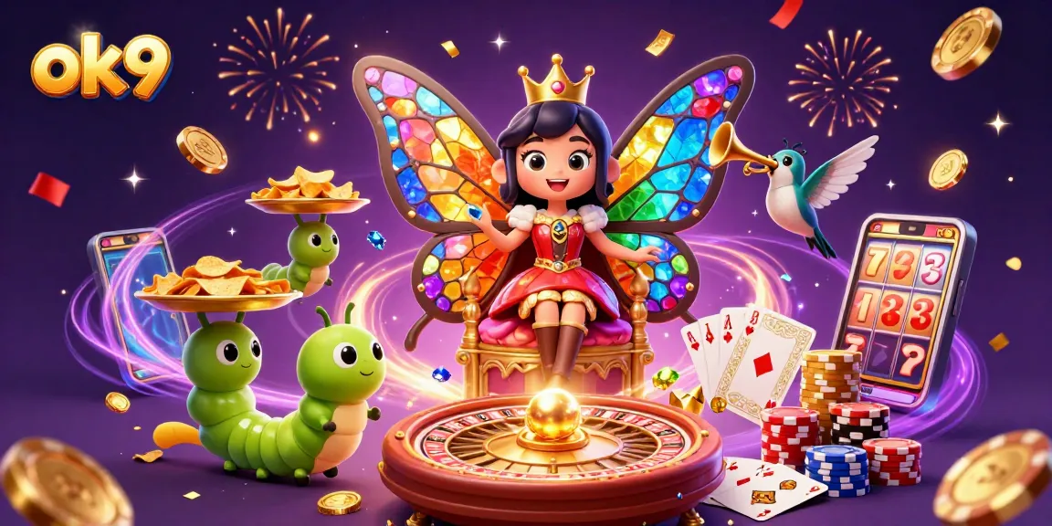 Engage with ok9's thrilling betting environment featuring vibrant 3D characters and dynamic casino elements.