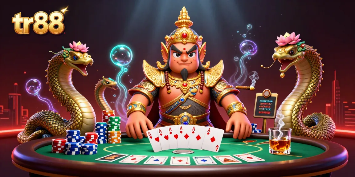 Experience thrilling gameplay with tr88 at a vibrant poker scene featuring unique characters.