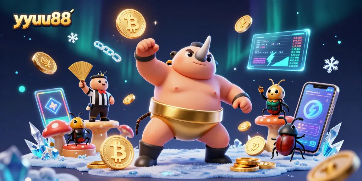 Boost your winnings at yyuu88 with a dynamic sumo champion scene featuring crypto coins.