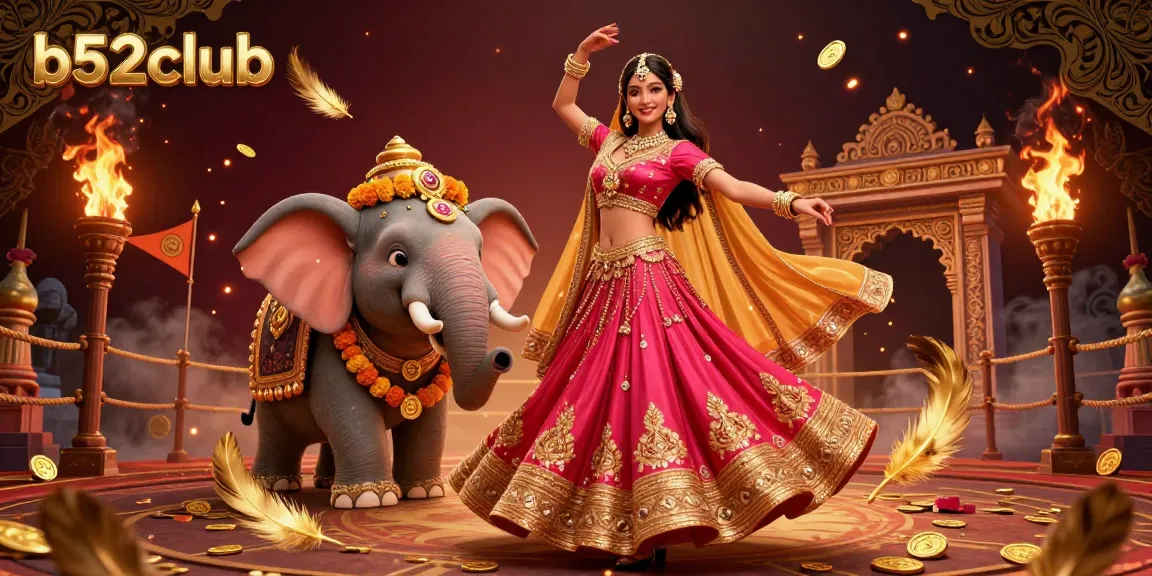 Engage in thrilling gameplay at b52club with a vibrant illustration featuring a 3D Asian woman in a casino setting.