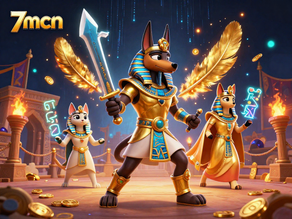 Engage in fast-paced Keno gaming with 7mcn, featuring dynamic characters and thrilling elements in a vibrant illustration.