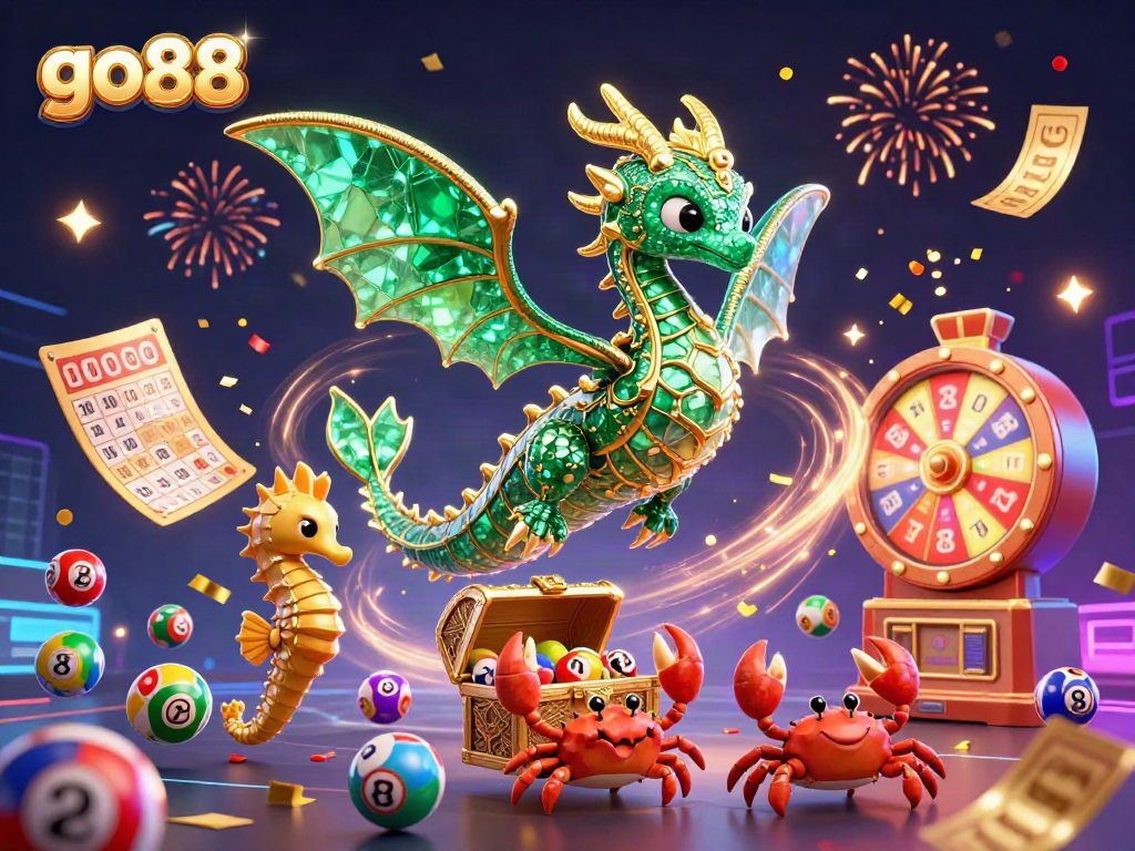 Experience the excitement of go88 with vibrant bingo cards and colorful lottery graphics