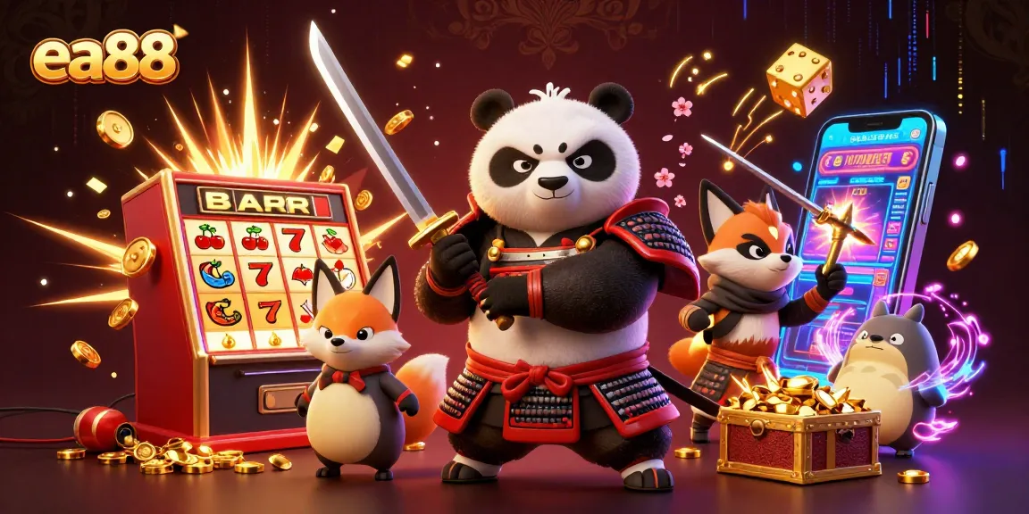 Experience the excitement of ea88 as a samurai panda and ninja fox conquer the casino world!