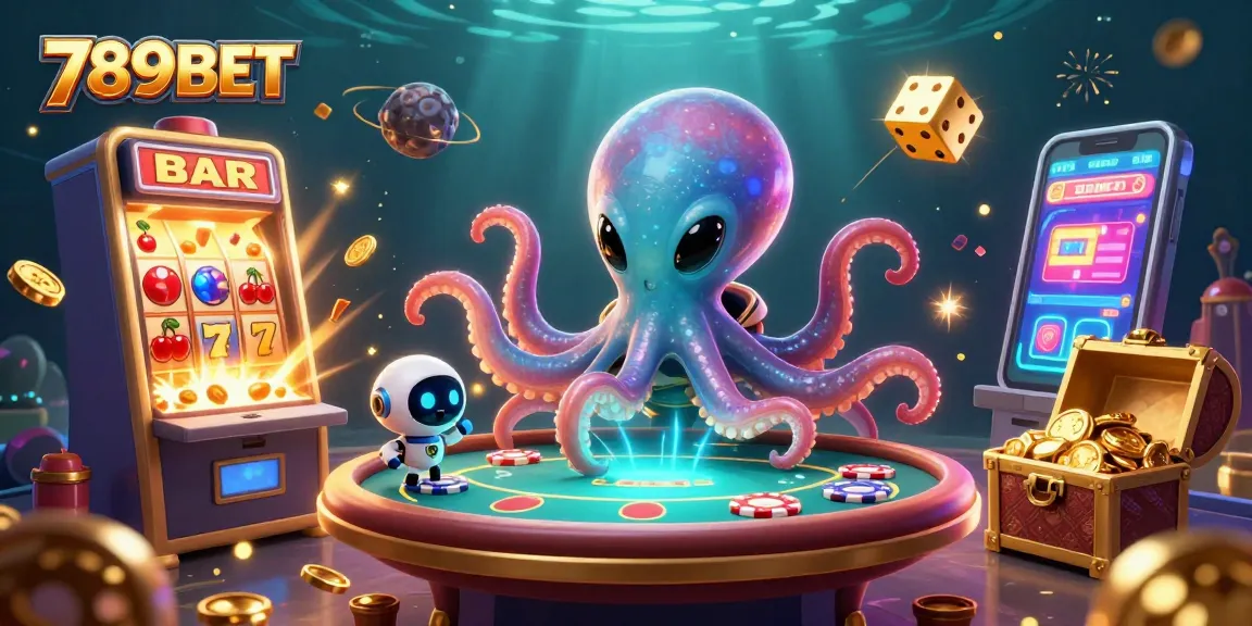 Win big at 789BET with an explosive gaming scene featuring an alien octopus and thrilling casino elements.
