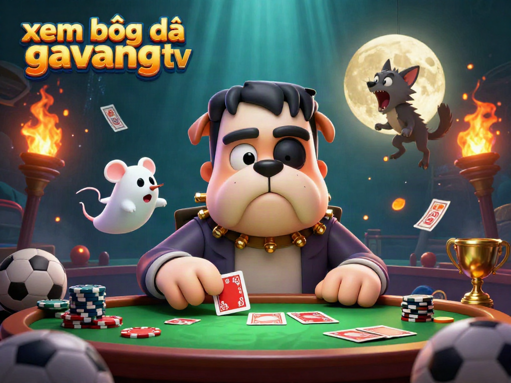 Experience xem bóng đá gavangtv excitement with a colorful 3D casino scene showcasing sports elements.
