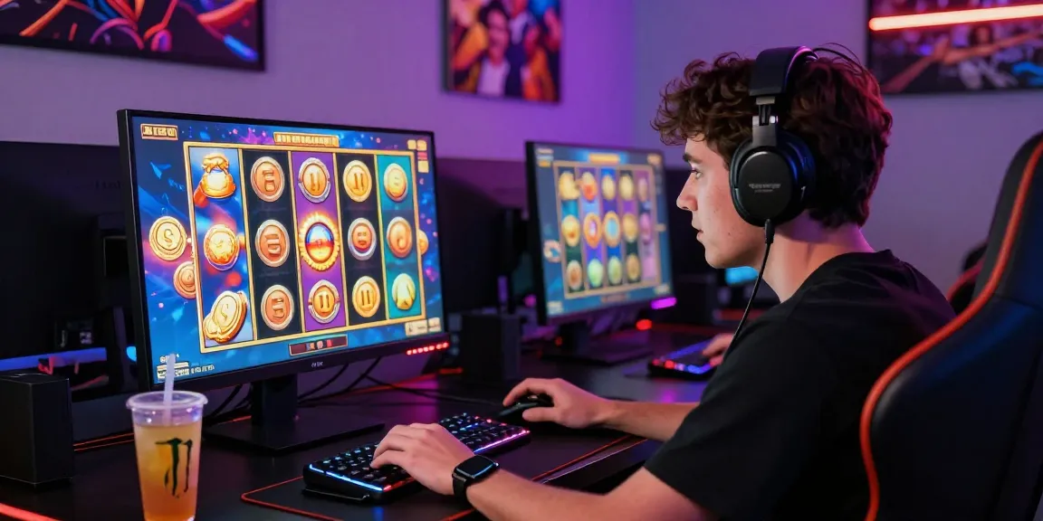 Exciting online slot gaming experience showcasing a player engaged with vibrant slot reels and rewards.