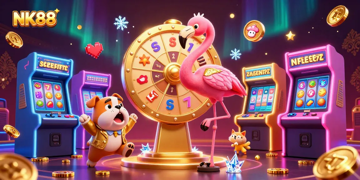 Engage with thrilling gameplay at NK88 featuring action-packed scene with colorful casino elements.