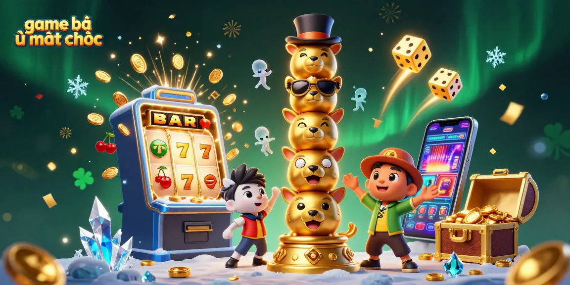 Play game bài ù mạt chược amidst vibrant casino elements and colorful visuals in this detailed illustration.