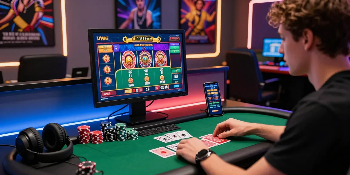 Engaging with LUCK8 in a modern online casino setting, showcasing vibrant gaming atmosphere.